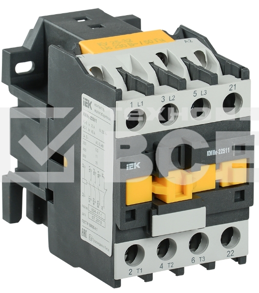 Контактор КМИе-22510 25А 230В/АС3 1НО ИЭК KKME21-025-230-10