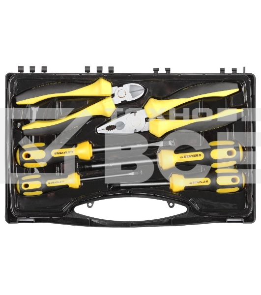 Набор слесарно-монтажного инструмента STAYER 'PROFI' ULTRA (2202-H6): 4 отвертки, плоскогубцы и бокорезы, 6 предмета