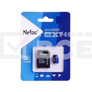 Флеш карта MicroSDXC 128GB Netac Class 10 UHS-I U1 P500 Standart + адаптер [NT02P500STN-128G-R]