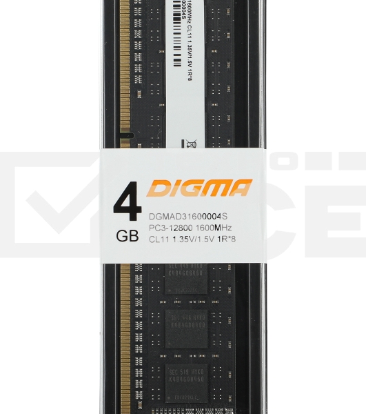 Оперативная память Digma, DDR3, 4Gb (1x4GB), 1600MHz, CL11, DIMM
