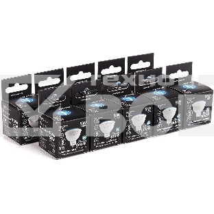 Лампа светодиодная Gauss Black 5Вт цок.:GU5.3 рефлектор 12B 4100K св.свеч.бел.ней. MR16 (упак.:10шт) (201505205)