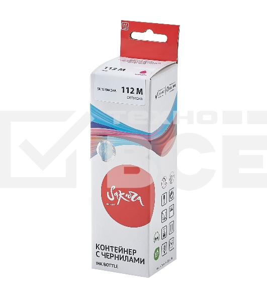 Контейнер с чернилами Sakura C13T06C34A (112 M) для Epson, пурпурный, 100 мл.