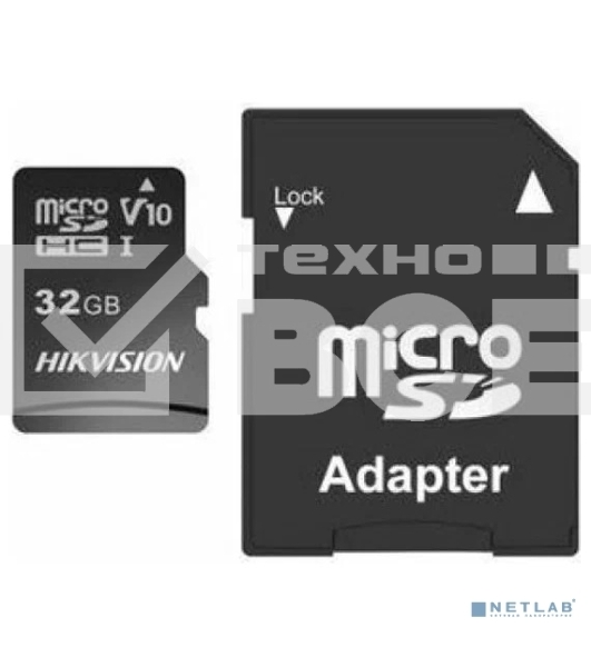 Флеш карта microSDHC 32GB Hikvision HS-TF-C1(STD)/32G/Adapter