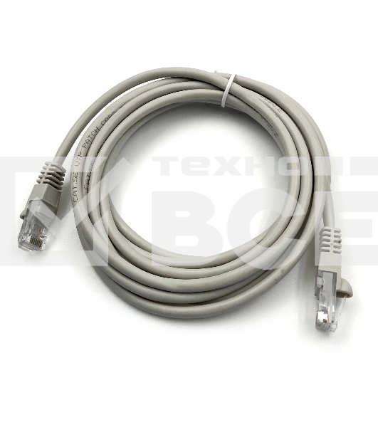 Патч-корд Buro LSZH UTP cat5E 3м серый RJ-45 (m)-RJ-45 (m) (UTP-5E-3M-G-LSZH)