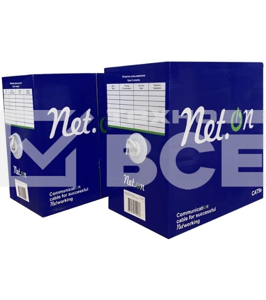 Кабель витая пара U/UTP кат.5E 4х2х24AWG solid CCA PE Out. 305м (м) Net.on 01-0301