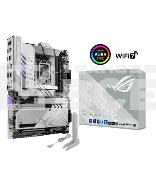 Материнская плата ASUS ROG MAXIMUS Z890 APEX, LGA 1851, Intel Z890, 2xDDR5, 4xSATA, 4xM.2, 1xPCIe 5.0 x16, 1xPCIe 5.0 x8, 2xUSB-C Thunderbolt 4, 1xUSB-C 20Gbps, 4xUSB-A 10Gbps, 4xUSB-A 5Gbps, 1x 5Gb LAN, 2x3.5 мм, 7.1, ATX