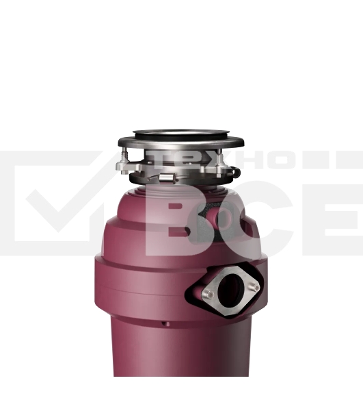 Измельчитель отходов Kuppersberg WS 750 V, High-Tech, мощность 750 Вт, 3800-4200 об/мин, защита от перегрева, авто выключение, DC мотор, шумоизоляция, уровень шума 70 дБ, цвет винный