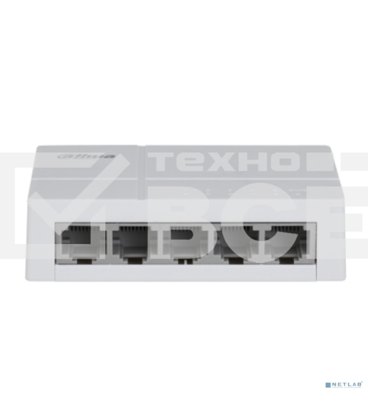 Коммутатор 5-в-1 Dahua DH-SF1005L /5 портов до 100 Мбит.с/коммутация до 1 Gbит.с/неуправляемый/Plug & Play/белый (DH-SF1005L)