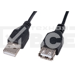 Кабель-удлинитель USB2.0 Гарнизон GCC-USB2-AMAF-3M, AM/AF, медь, 3м, черный, пакет, фото4