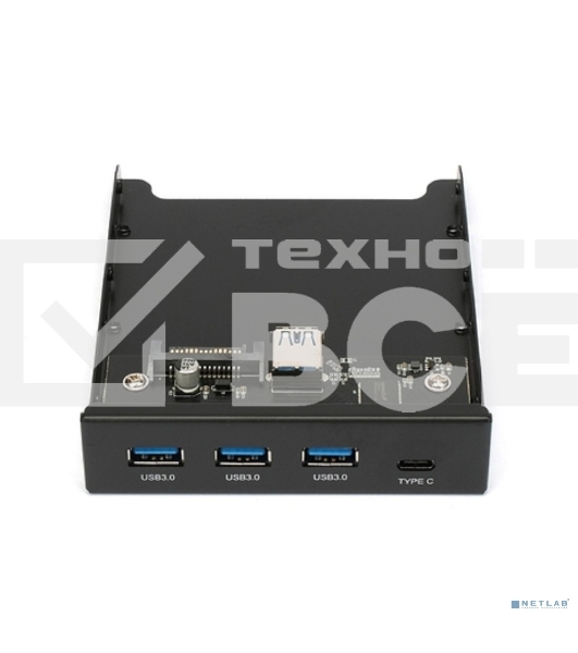 Планка USB 3.0 на переднюю панель 3.5' Gembird, FP3.5-USB3-3A1C, 3xUSB-A 3.0 + 1xType-C