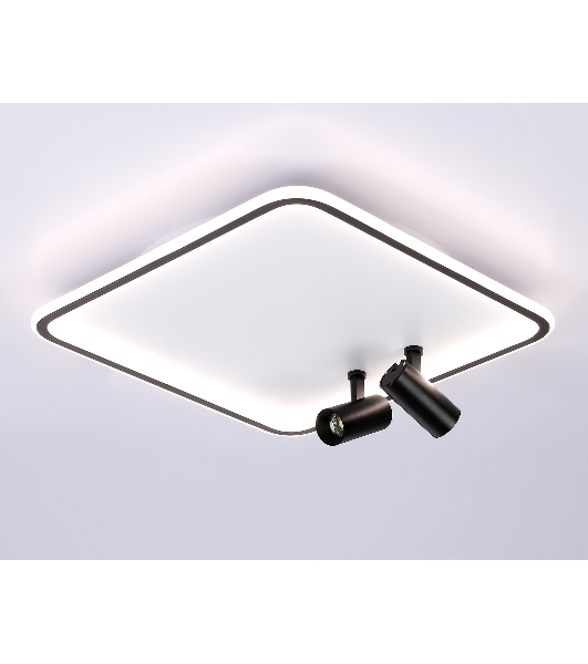 Светильник Ambrella light FL5115/1+2 WH/BK белый/черный 97W 3000K-6400K 480*480*130 (ПДУ ИК)