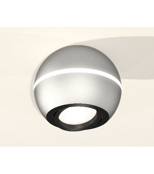Светильник Ambrella Light XS1103010 SSL/PBK серебро песок/черный полированный MR16 GU5.3 LED 3W 4200K (C1103, N7002)