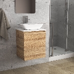 Тумба Bau Dream Blackwood 50 с дверцей, раковина BAU Spectrum mini 47х24 смеситель для раковины высокий Hotel Still, нержавеющая сталь, фото3