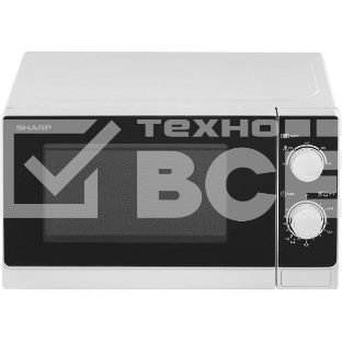 Микроволновая печь Sharp R-2000RW белый, 20 л, 800 Вт, переключатели - поворотный механизм