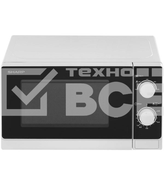 Микроволновая печь Sharp R2000RW белый, 20 л, 800 Вт, переключатели - поворотный механизм