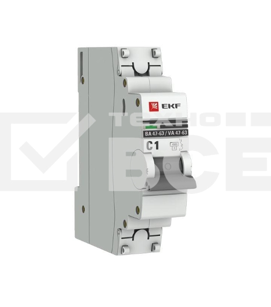 Выключатель автоматический модульный 1п C 1А 4.5кА ВА 47-63 PROxima EKF mcb4763-1-01C-pro