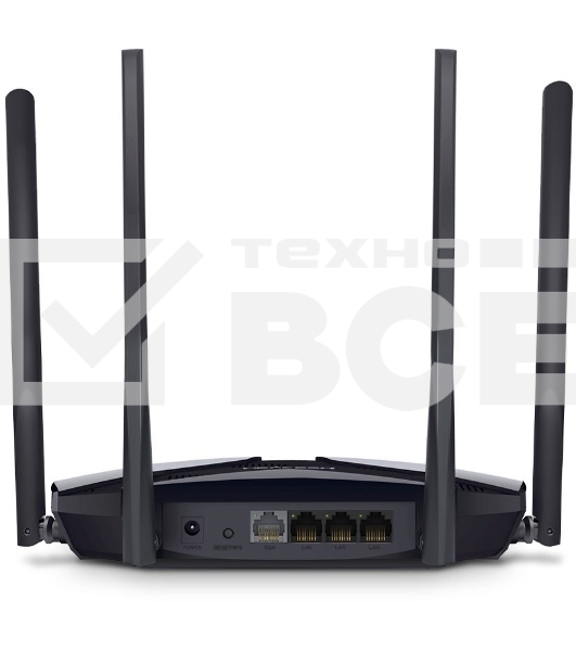 Роутер Mercusys MR70X AX1800 Dual-Band WiFi 6 Router, 574 Mbps at 2.4 GHz + 1201 Mbps at 5 GHz,4× Fixed External Antennas, 3× Gigabit LAN Ports, 1× Gigabit WAN Port, 1024-QAM, OFDMA, Router/Access Point Mode, MU-MIMO, WPA3, TWT, BSS Color