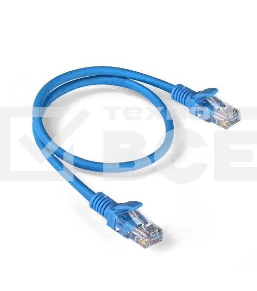Патч-корд ExeGate EX286380RUS UTP-RJ45-RJ45-5e-0,5M-LSZH-BL, UTP, cat.5e, LSZH, 0.5м, синий