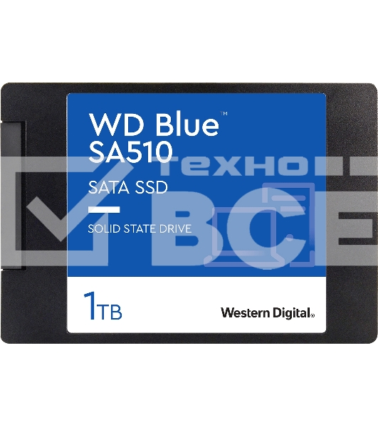 Накопитель SSD WD Blue SA510 WDS100T3B0A, 1Tb, SATA III, 2.5