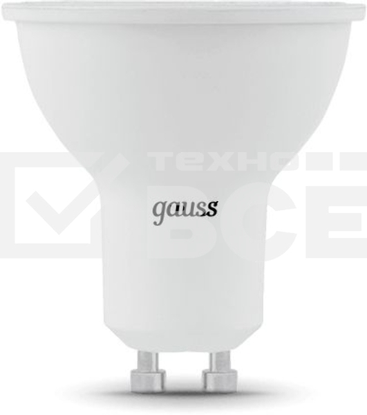 Лампа светодиодная Gauss Black 5Вт цок.:GU10 рефлек. 220B 4100K св.свеч.бел.ней. MR16 (упак.:10шт) (101506205)