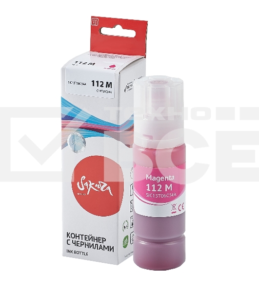 Контейнер с чернилами Sakura C13T06C34A (112 M) для Epson, пурпурный, 100 мл.