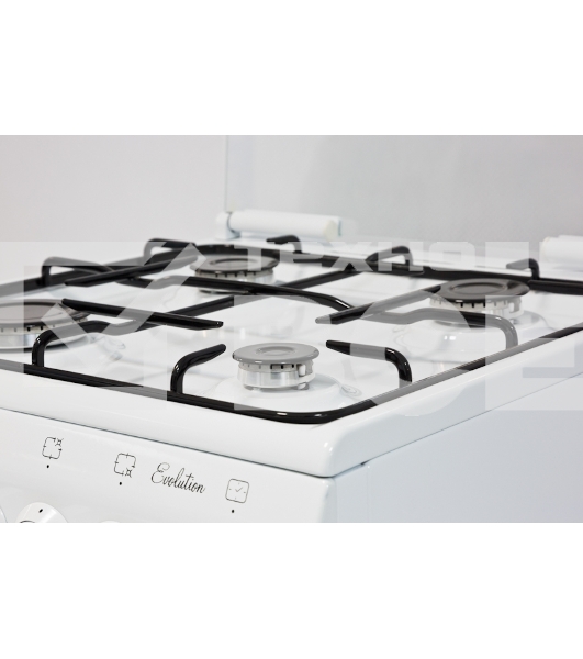 Плита комбинированная De Luxe 506040.00ГЭ (КР) ЧР белый, конфорок 4 шт, духовка 54 л, 50 см x 85 см x 60 см