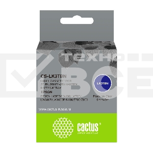 Картридж ленточный Cactus CS-LK3TBN черный шрифт, прозрачный фон (9 мм, 9 м) для Epson LW300/LW400/LW700/LW600P/LW1000P/K400/Z700/Z900
