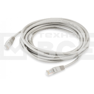 Патч-корд Buro LSZH UTP cat5E 5м серый RJ-45 (m)-RJ-45 (m) (UTP-5E-5M-G-LSZH)