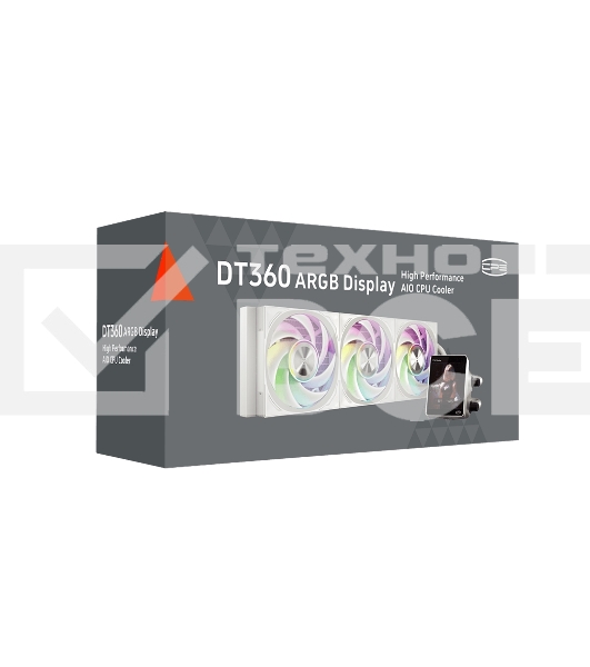Система охлаждения PCCooler DT360 ARGb Display WH (300W, 360мм, LED temp., белый, ARGb/Fans: 3x120мм, 83.83CFM, 3000RPM/Pump height 62мм, 15dBA, 2600RPM, Rad thickness 27мм/S: 1851, 1700, 1200, 115X, AM5, AM4)