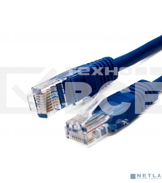 Кабель патч-корд, Filum FL-U5-2M-BL U/UTP 5e cat. 2м, 26AWG(7x0.16 мм), омедненный алюминий (CCA), PVC, синий