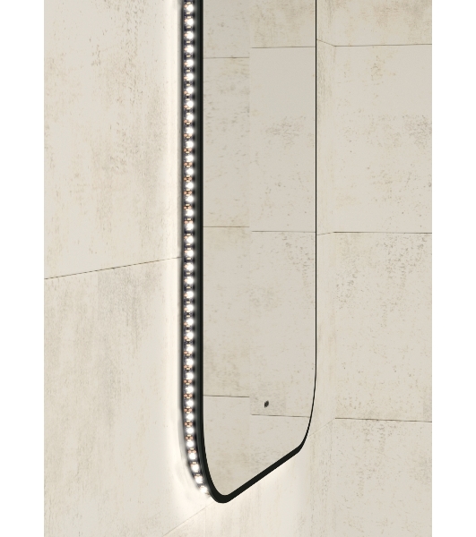 Зеркало Bau Black Rand 60х80, с LED фоновой подсветкой, бесконтактным сенсором, черной окантовкой