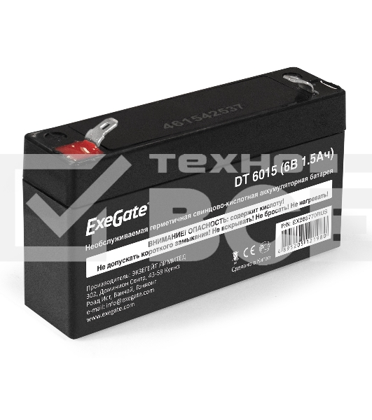 Батарея ExeGate DT 6015 (6V 1.5Ah, клеммы F1)