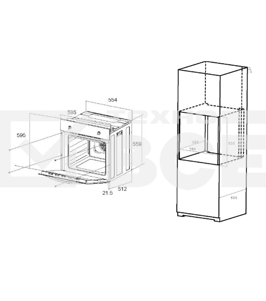 Духовой шкаф электрический Maunfeld EOEC.586B2 черный, встраиваемый