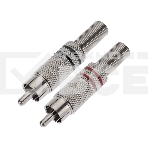 Разъем штекер Proconnect RCA металл пайка ZN черный/красный, фото 1