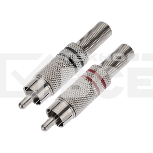 Разъем штекер Proconnect RCA металл пайка ZN черный/красный