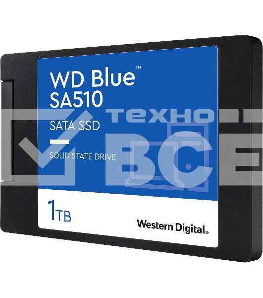 Накопитель SSD WD Blue SA510 WDS100T3B0A, 1Tb, SATA III, 2.5