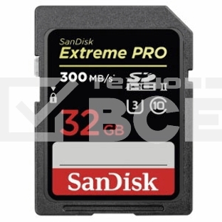 Карта памяти SanDisk Extreme Pro SD UHS I 32GB Card for 4K Video for DSLR and Mirrorless Cameras 100MB/s Read & 90MB/s Write, Lifetime Warranty