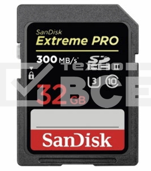 Карта памяти SanDisk Extreme Pro SD UHS I 32GB Card for 4K Video for DSLR and Mirrorless Cameras 100MB/s Read & 90MB/s Write, Lifetime Warranty
