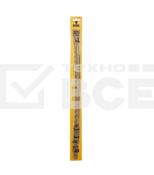Бур по бетону, двойная спираль, Cobalt W-tip, 14x460 мм, SDS PLUS Denzel