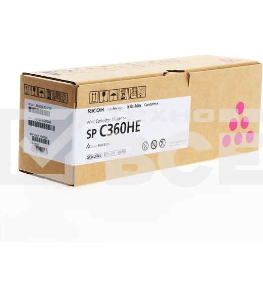Картридж лазерный Ricoh SP C360HE пурпурный для SP C360DNw/SP C360SNw/SP C360SFNw/SP C361SFNw 6000 страниц.