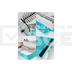 Переплетчик ГЕЛЕОС БП-16 бирюзово-белый на пластиковую пружину, А4, ручная перфорация 16 листов, переплет макс до 500 л., глубина перфорации 2-3-4-5 мм, фото2