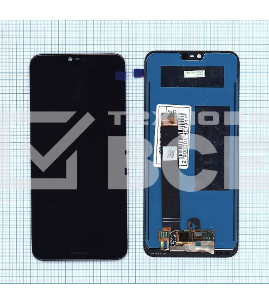 Дисплей для Nokia 7.1 черный