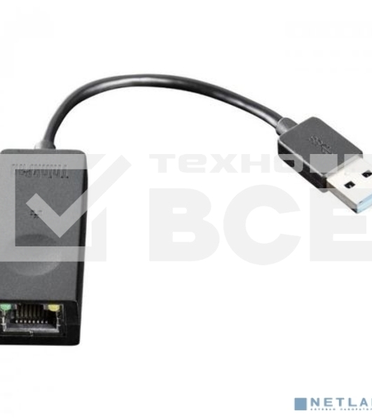 Переходник Lenovo ThinkPadUSB 3.0 to Ethernet Adapter (Full size RJ45 connector, Giga bit speed when running on USB3.0, 100M/10M adapt when running on USB2.0, Doesn’t support POE) (Reply. 4X90E51405)