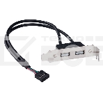 Планка USB 2.0 на заднюю панель низкопрофильная Cablexpert CCUSBRECEPTACLE-LP, 2 порта USB, фото6