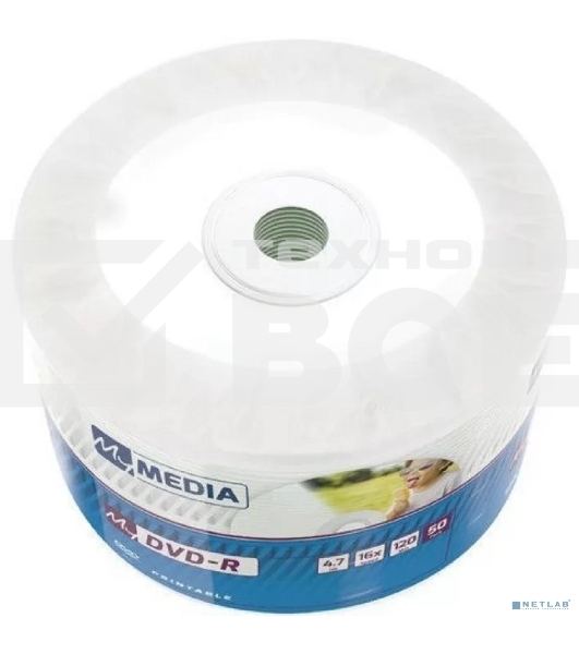 Диск DVD-R MyMedia 4.7Gb 16x Pack wrap (50шт) Color Printable (69202)