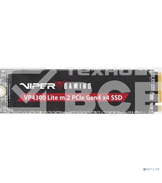 Накопитель SSD Patriot Viper VP4300 Lite, 500Gb, PCIe 4.0 x4, M.2 2280, NVMe, R/W 7000/4000, с радиатором