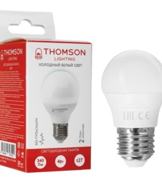 Лампа cветодиодная LED Thomson TH-B2300 E27, груша, 5Вт, 6500К, белый холодный, 1 шт.