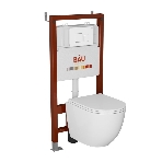 Комплект BAU 6 в 1: инсталляция BAU PRO, унитаз подвесной безободковый торнадо обратного потока Bau Dream 52х36 Hurricane-2, сиденье дюропласт микролифт, кнопка смыва BAU Soul, белая, фото3