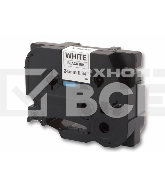 Картридж ленточный Cactus CS-TZ251 24 мм, 8 м, черный шрифт, белый фон, для BROTHER 1010/1280/1280VP/2700VP