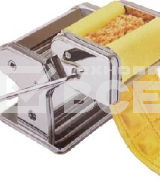 Лапшерезка KELLI KL-4111 (Насадка д/пельменей (равиолли). 9 режимов толщины раскатки теста. Нож д/резки теста. Нарезной блок для 2-х видов лапши. Нарезка лапши 2 мм и 6.6 мм. Валик д/раскатки теста. Регулятор толщины теста. Механический привод. Инструкция